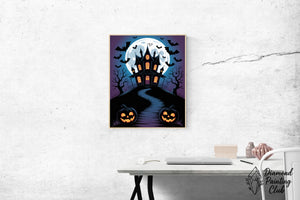 Broderie Diamant Manoir Gothique d'Halloween