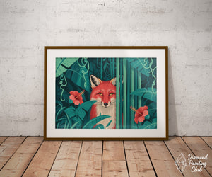 Broderie Diamant Renard Jungle