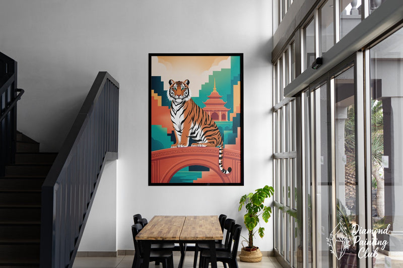 Broderie Diamant Tigre Pont