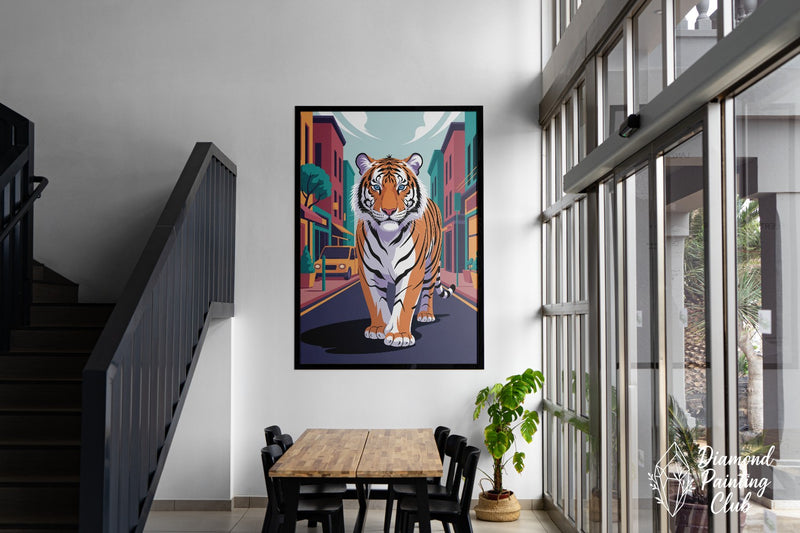 Broderie Diamant Tigre Urbain