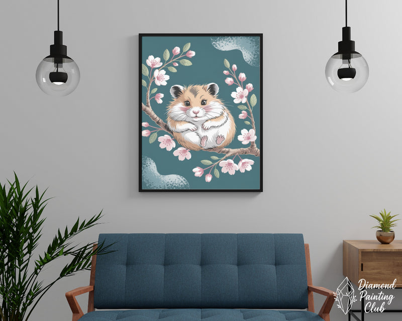 Broderie Diamant Hamster en Fleur