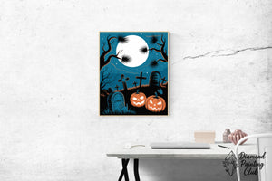 Broderie Diamant Cimetière Hanté d'Halloween