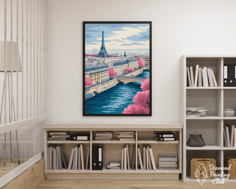 Broderie Diamant Paris Cerisiers en Fleurs