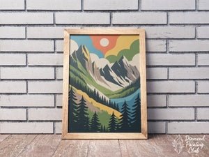 Broderie Diamant Montagnes Rétro