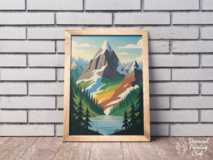 Broderie Diamant Montagne Sommet