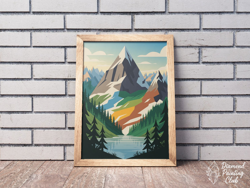 Broderie Diamant Montagne Sommet