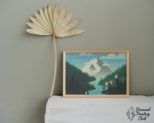 Broderie Diamant Montagne Minimaliste