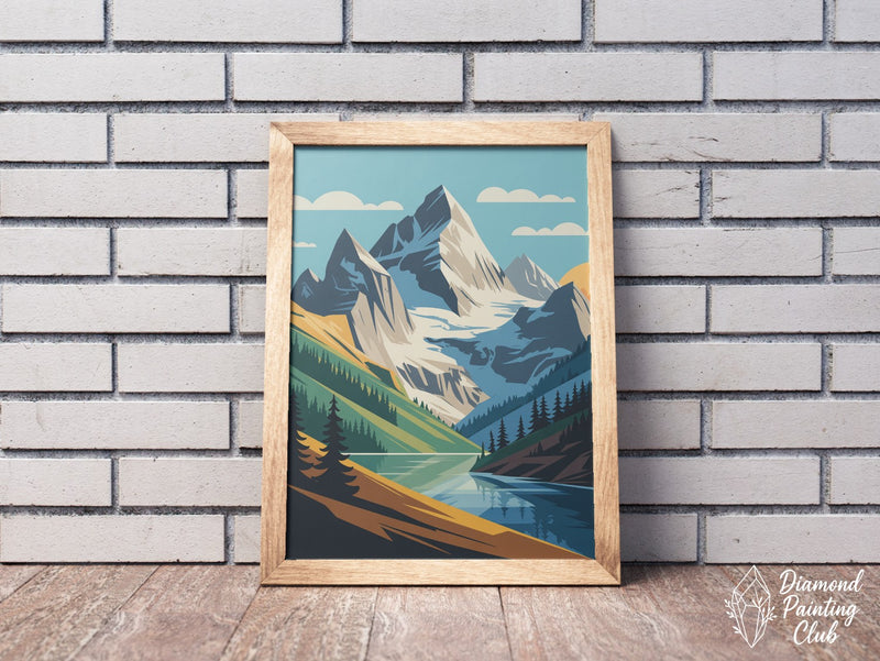 Broderie Diamant Montagne Glacier
