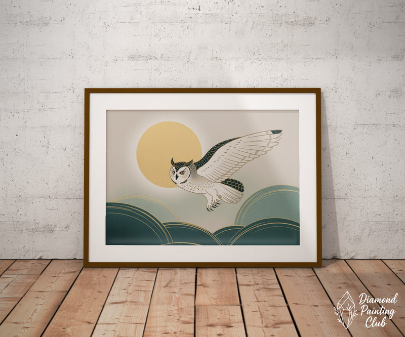 Broderie Diamant Chouette et Automne Doré