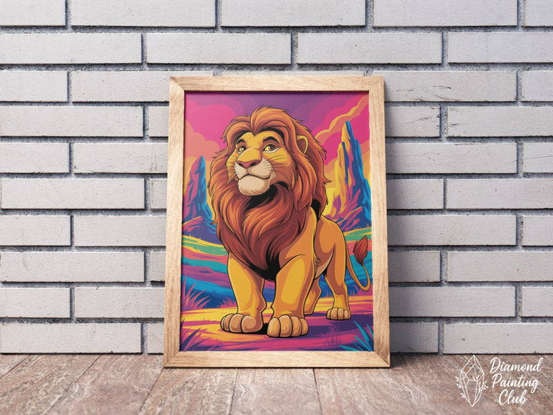 Broderie Diamant Le Lion Majestueux Pop