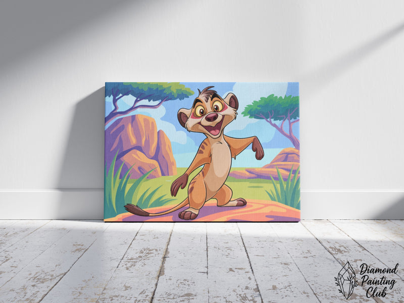 Broderie Diamant Suricate Malicieux