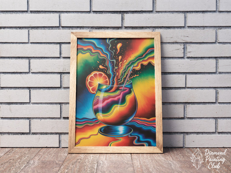 Broderie Diamant Cocktail Psychédélique