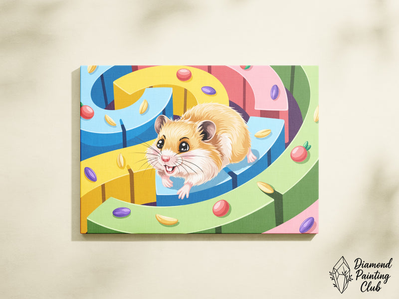 Broderie Diamant Hamster dans le Labyrinthe