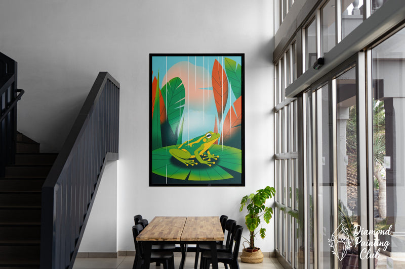 Broderie Diamant Grenouille Rayée