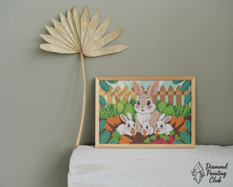 Broderie Diamant Famille Lapins