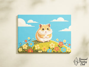Broderie Diamant Hamster dans le Pré