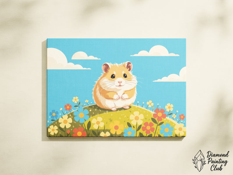 Broderie Diamant Hamster dans le Pré