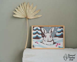 Broderie Diamant Lapin Hivernal