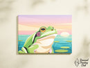 Broderie Diamant Grenouille au Coucher de Soleil