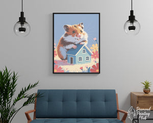 Broderie Diamant Hamster et sa Maisonnette