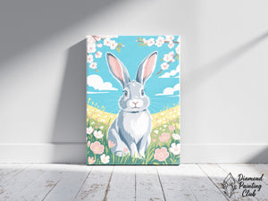 Broderie Diamant Lapin Printanier