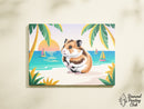 Broderie Diamant Hamster Plage Tropicale