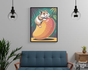 Broderie Diamant Hamster sur Mangue Géante