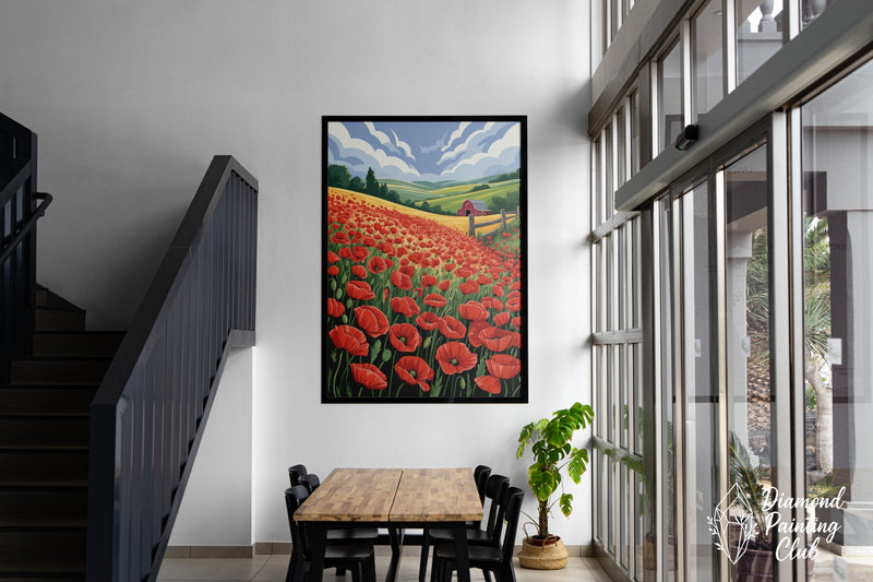 Broderie Diamant Coquelicots Artistique