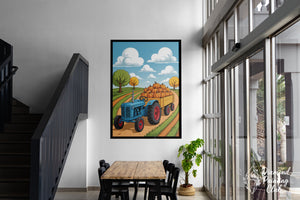 Broderie Diamant Tracteur de Moisson