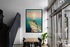 Broderie Diamant Grenouille au Soleil Levant
