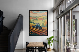 Broderie Diamant Tracteur dans les Champs