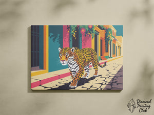 Broderie Diamant Jaguar en Ville