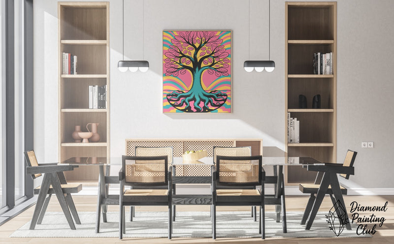 Broderie Diamant Arbre Ondoyant