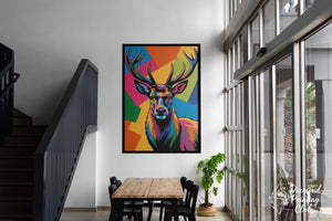 Broderie Diamant Cerf aux Couleurs Vives
