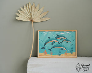 Broderie Diamant Dauphins Sous-Marins