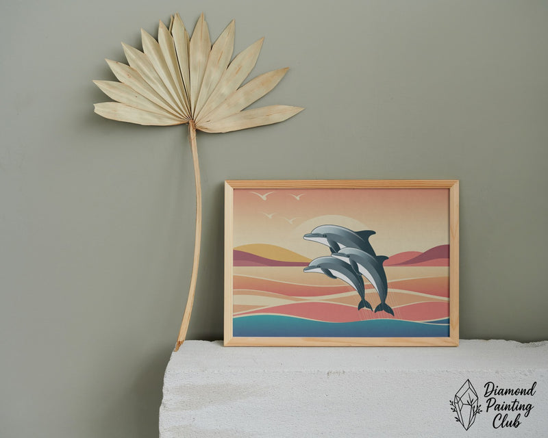 Broderie Diamant Dauphins Sautants