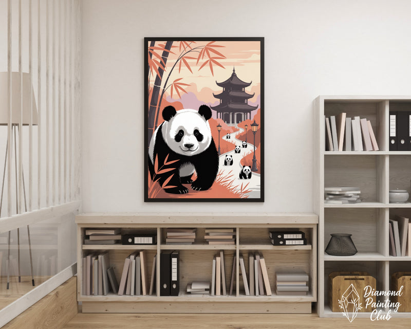 Broderie Diamant Panda sur le Chemin