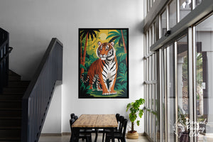 Broderie Diamant Tigre Tropicale