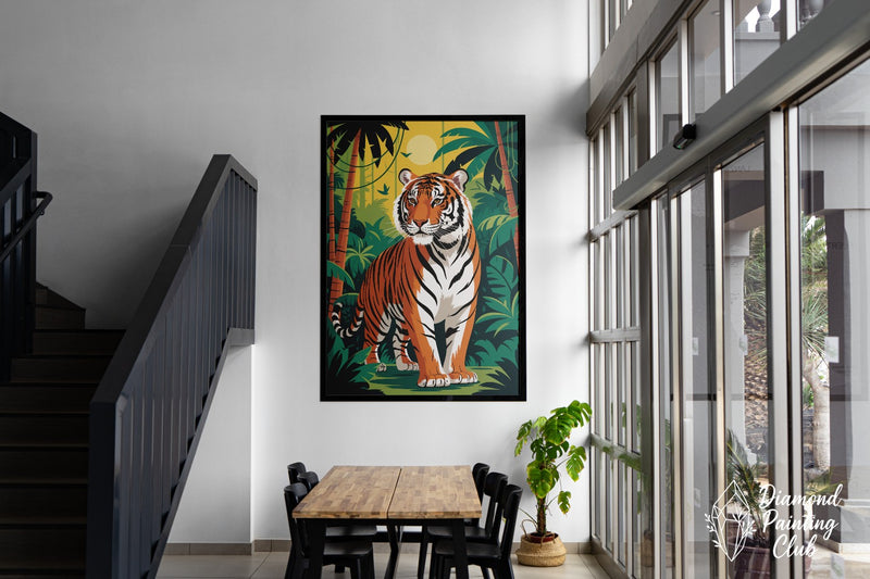 Broderie Diamant Tigre Tropicale