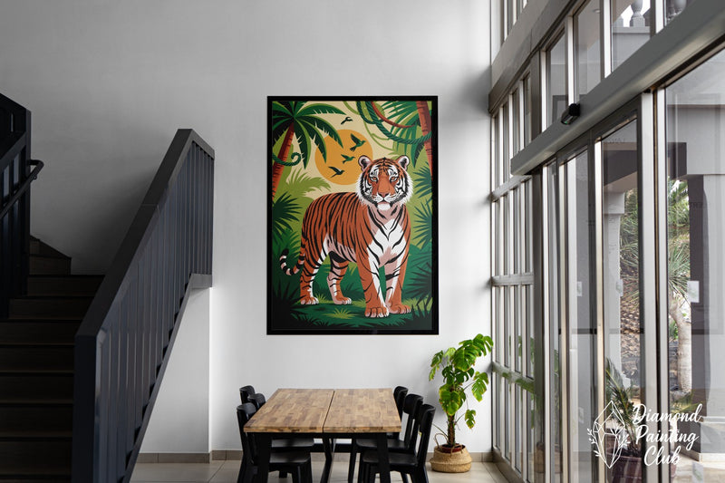 Broderie Diamant Tigre Soleil