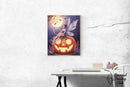Broderie Diamant Fée d'Halloween sur Citrouille