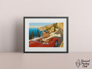 Broderie Diamant Capybara en Cabriolet