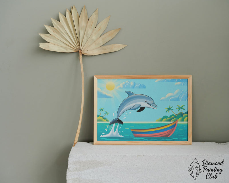 Broderie Diamant Dauphin et Bateau