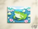Broderie Diamant Grenouille de l'Étang Fleuri
