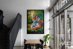 Broderie Diamant Tigre Repos