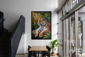 Broderie Diamant Tigre Pensif