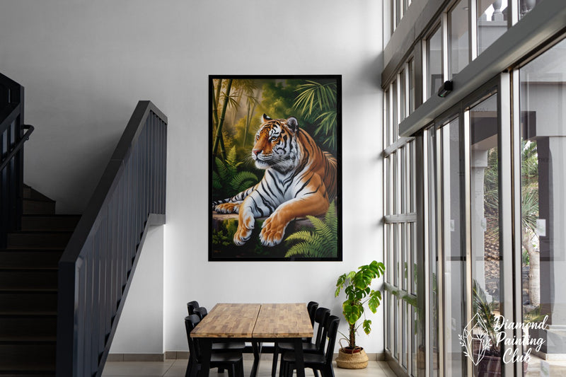 Broderie Diamant Tigre Pensif