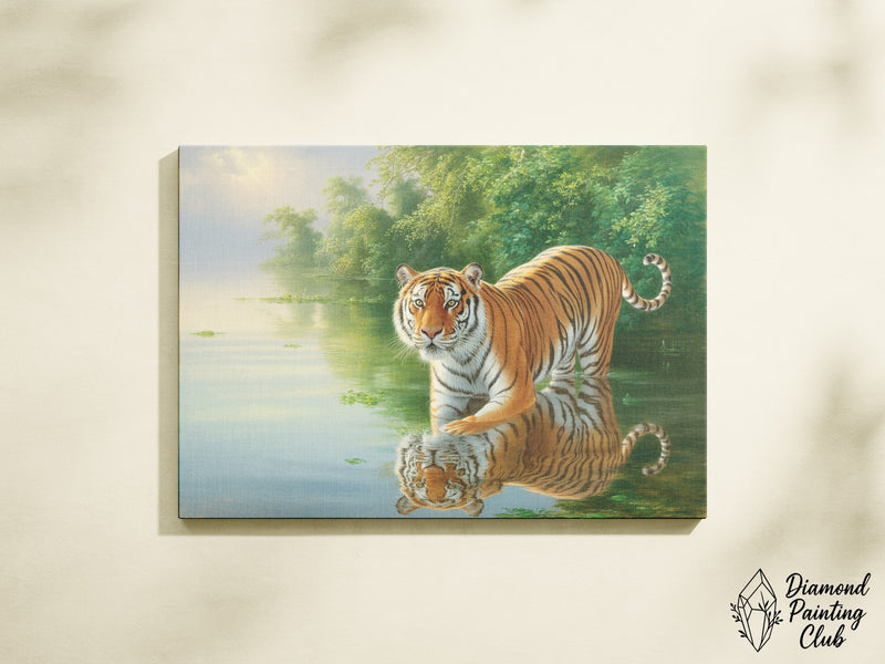 Broderie Diamant Tigre Reflet