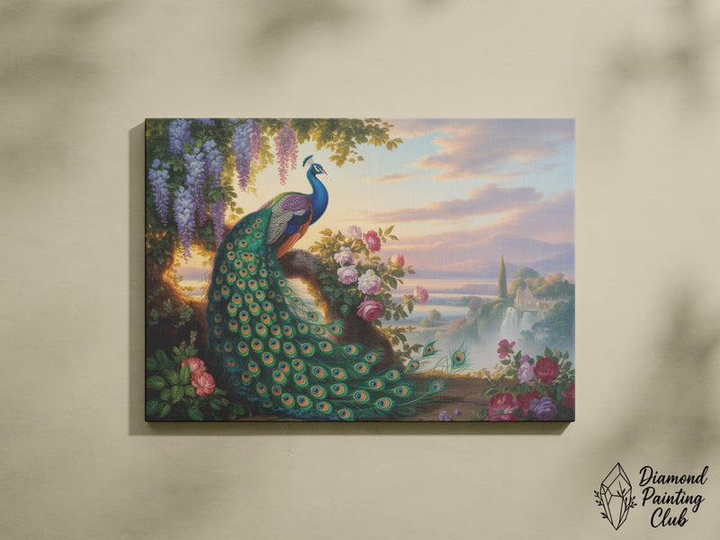Broderie Diamant Paon Romantique