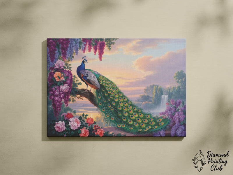 Broderie Diamant Paon Floral